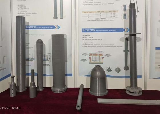 สีดําซิลิคอนไนไนไตรด เซรามิก ถอนแก๊ส rotor และ shafter สําหรับการกําจัดไฮโดรเจนของการทําความสะอาดของอลูมิเนียมเหลว